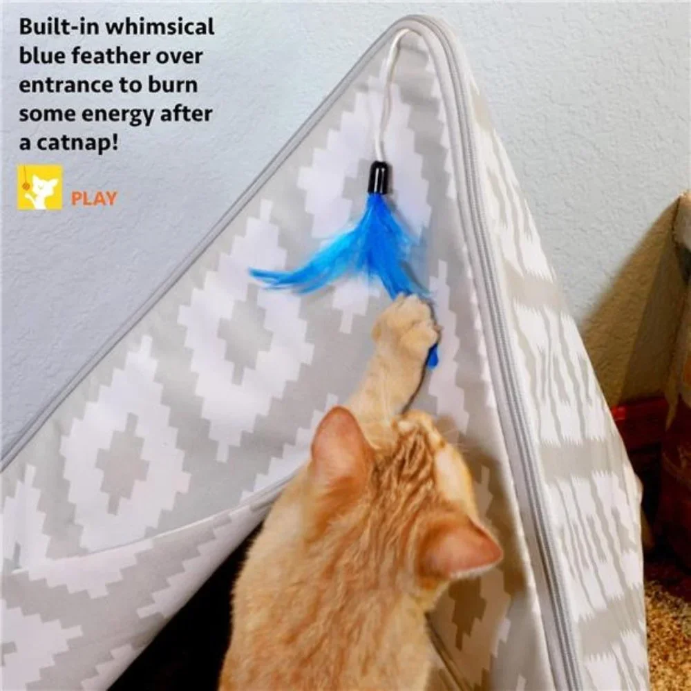 Kitty City Raised Teepee Bed Gray